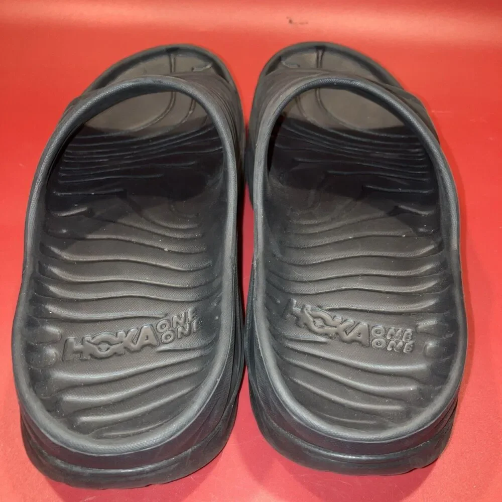 Hoka One One Ora Recovery Slide 2 Black Comfort Sandals Mens Size 8 Women’s 10